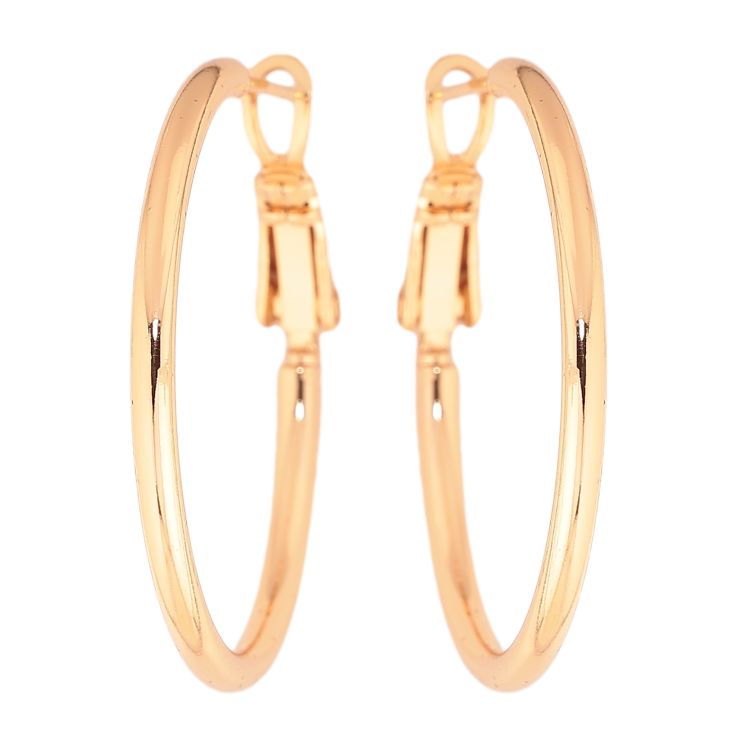 Серьги Xuping цвет позолота 18K кольца (конго) Классика ø 3см фото №2