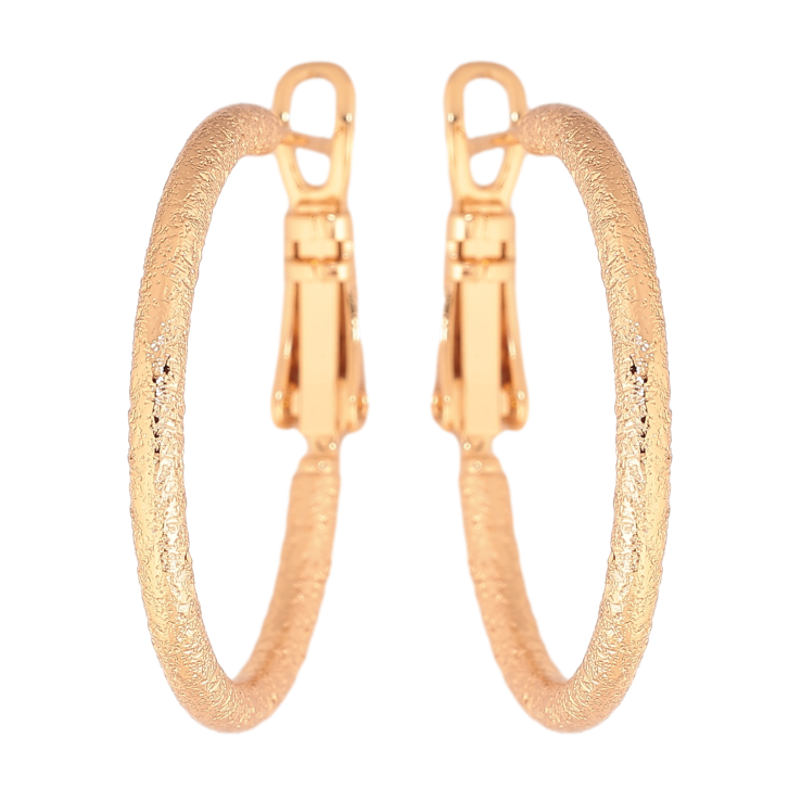 Серьги Xuping цвет позолота 18K кольца (конго) декоративный узор ø 2.5см фото №1