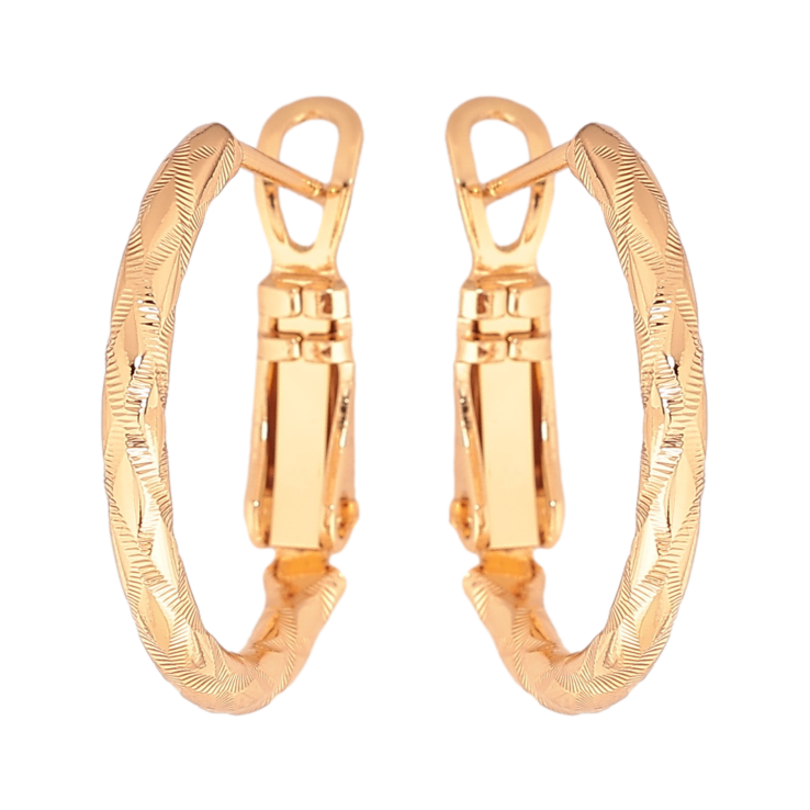 Серьги Xuping цвет позолота 18K кольца (конго) декоративный узор ø 2см фото №25