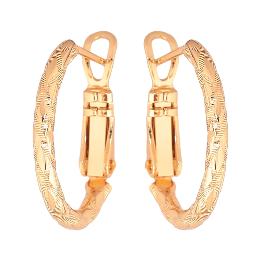Серьги Xuping цвет позолота 18K кольца (конго) декоративный узор ø 2см фото №1 Серьги Xuping цвет позолота 18K кольца (конго) декоративный узор ø 2см фото №1