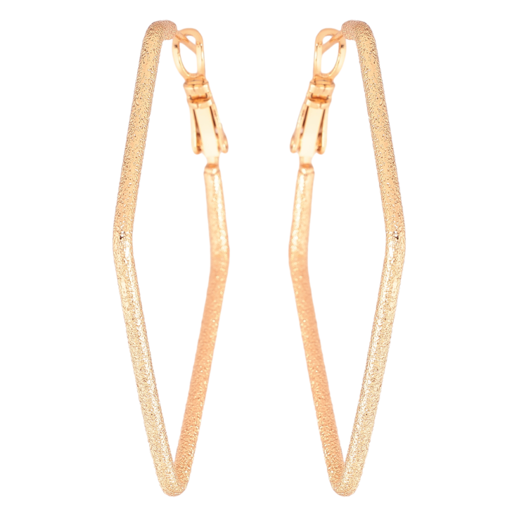 Серьги Xuping цвет позолота 18K итальянский замок ромбы с шагренью фото №10