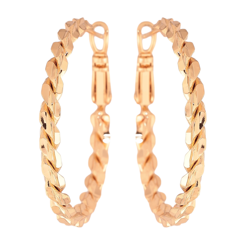 Серьги Xuping цвет позолота 18K кольца (конго) декоративный узор ø 3.5см фото №1 Серьги Xuping цвет позолота 18K кольца (конго) декоративный узор ø 3.5см фото №1