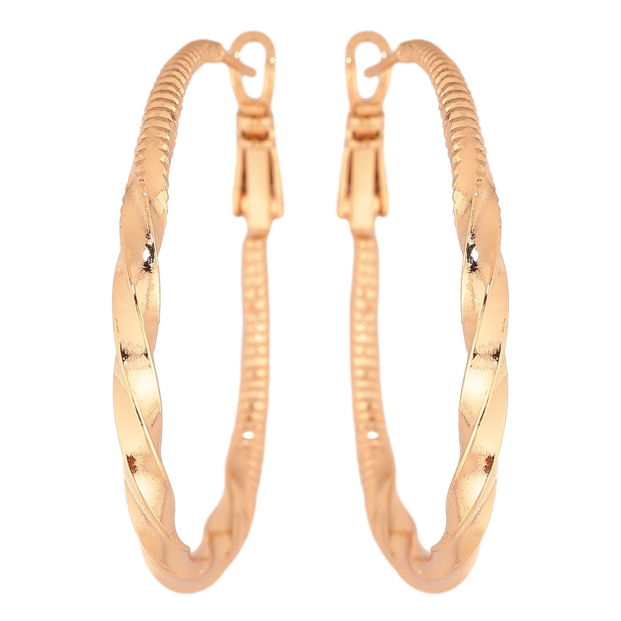 Серьги Xuping цвет позолота 18K кольца (конго) декоративный узор ø 4см фото №1