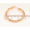 Сережки Xuping колір позолота 18K кільця (конго) декоративний візерунок ø 3см фото №2 Сережки Xuping колір позолота 18K кільця (конго) декоративний візерунок ø 3см фото №2