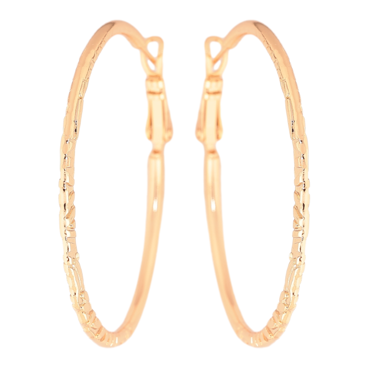 Сережки Xuping колір позолота 18K кільця (конго) декоративний візерунок ø 4.5см фото №8