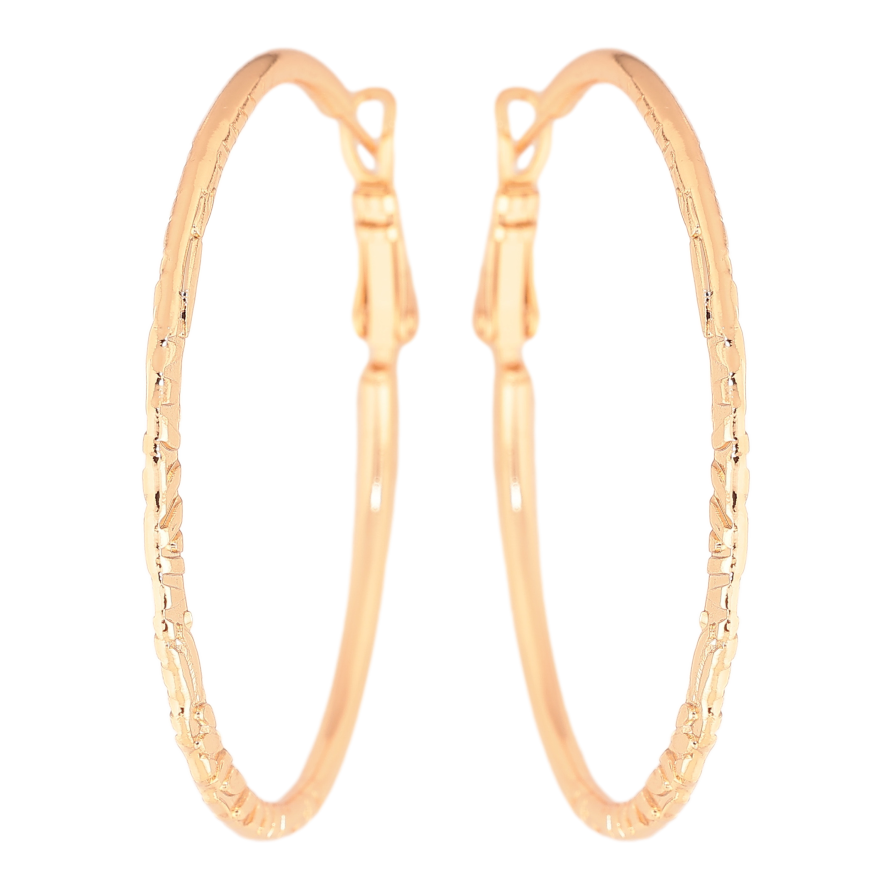 Серьги Xuping цвет позолота 18K кольца (конго) декоративный узор ø 4.5см фото №1
