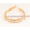 Серьги Xuping цвет позолота 18K кольца (конго) декоративный узор ø 3см фото №2
