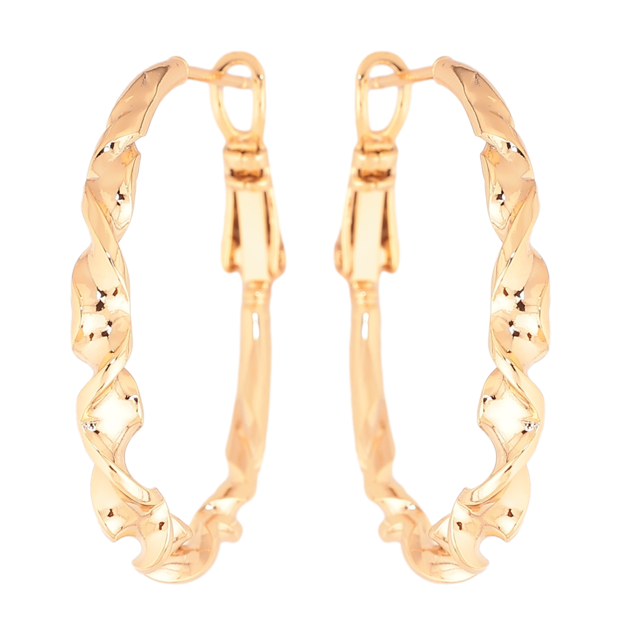 Серьги Xuping цвет позолота 18K кольца (конго) декоративный узор ø 3см фото №1 Серьги Xuping цвет позолота 18K кольца (конго) декоративный узор ø 3см фото №1