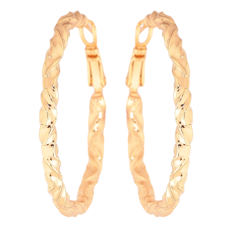 Серьги Xuping цвет позолота 18K кольца (конго) декоративный узор ø 4см фото №4 Серьги Xuping цвет позолота 18K кольца (конго) декоративный узор ø 4см фото №4