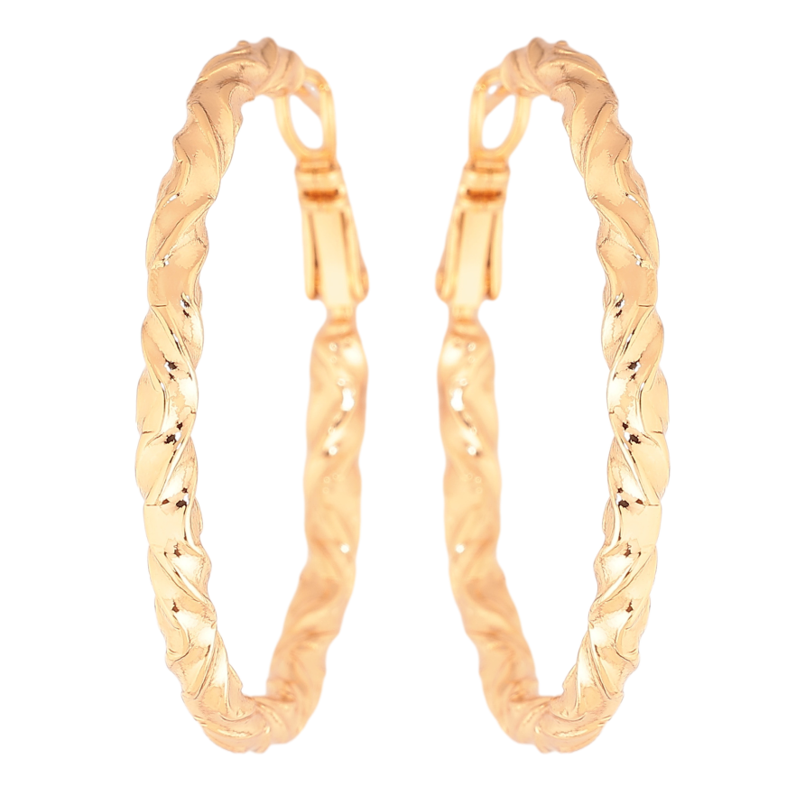 Серьги Xuping цвет позолота 18K кольца (конго) декоративный узор ø 4см фото №1 Серьги Xuping цвет позолота 18K кольца (конго) декоративный узор ø 4см фото №1