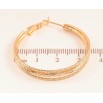 Сережки Xuping колір позолота 18K кільця (конго) декоративний візерунок ø 3.5см фото №2 Сережки Xuping колір позолота 18K кільця (конго) декоративний візерунок ø 3.5см фото №2