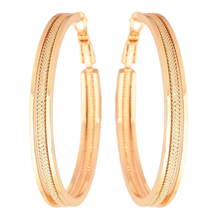 Сережки Xuping колір позолота 18K кільця (конго) декоративний візерунок ø 4.5см фото №16