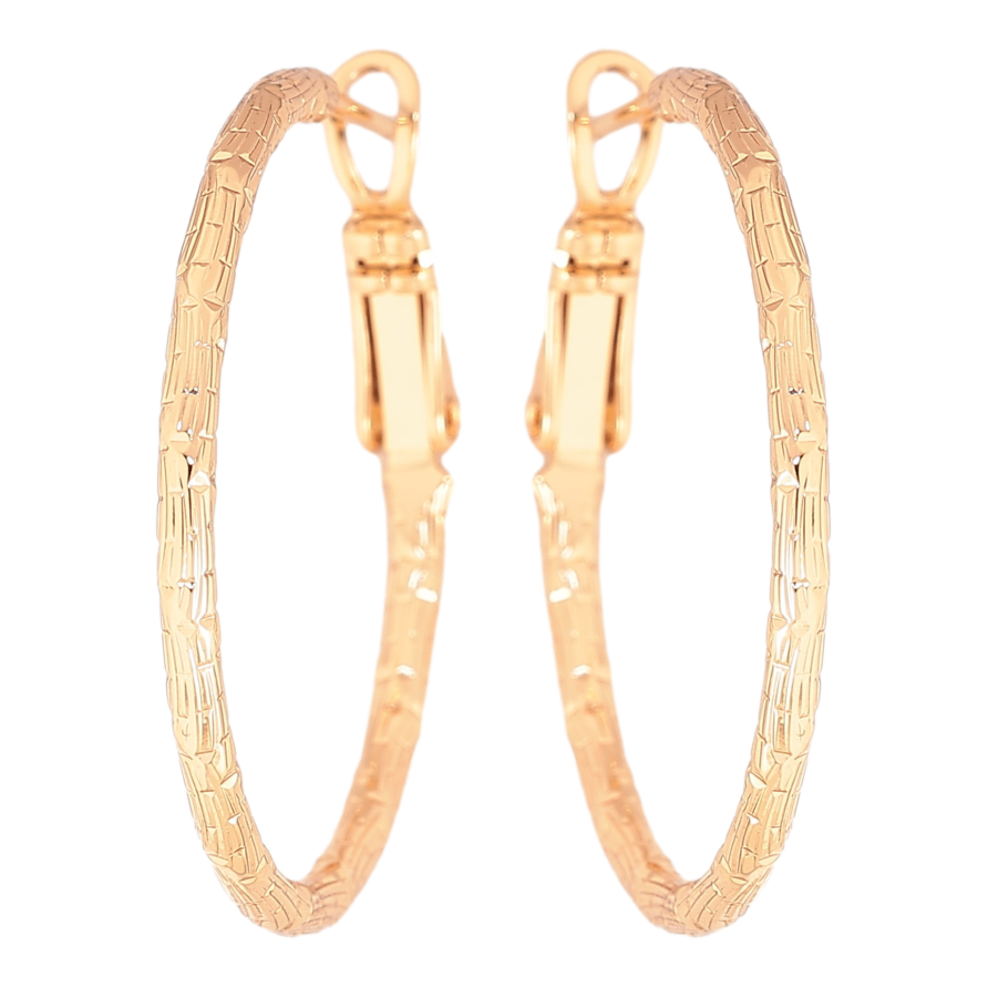 Серьги Xuping цвет Позолота 18K кольца (конго) "Декоративный узор" ø 3см фото №1 Серьги Xuping цвет Позолота 18K кольца (конго) "Декоративный узор" ø 3см фото №1
