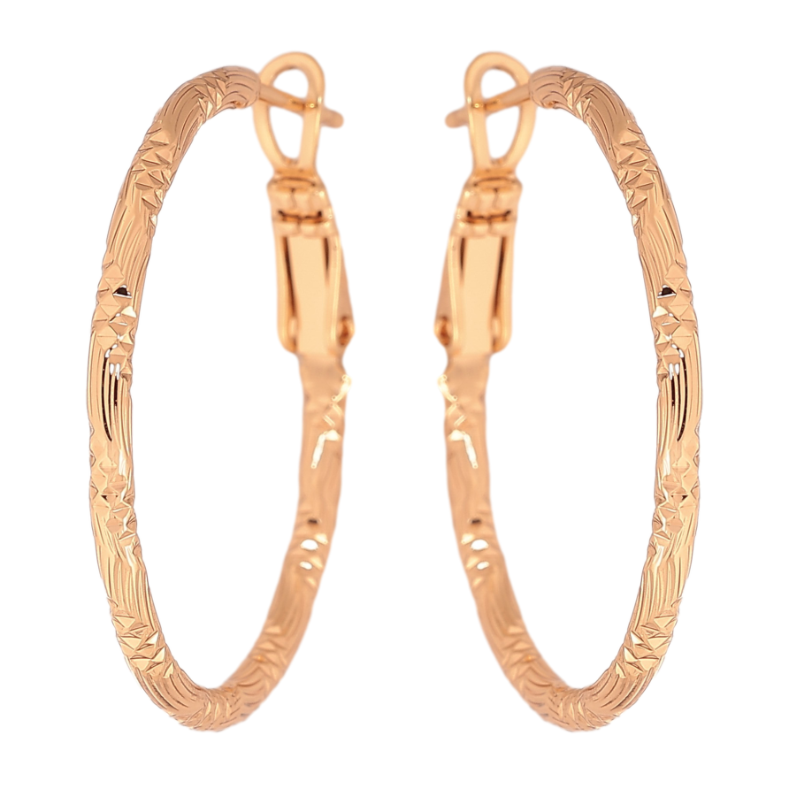 Серьги Xuping цвет Позолота 18K кольца (конго) "Декоративный узор" ø 3см фото №1 Серьги Xuping цвет Позолота 18K кольца (конго) "Декоративный узор" ø 3см фото №1