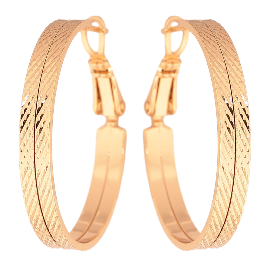 Серьги Xuping цвет Позолота 18K кольца (конго) "Декоративный узор" ø 3см фото №1 Серьги Xuping цвет Позолота 18K кольца (конго) "Декоративный узор" ø 3см фото №1