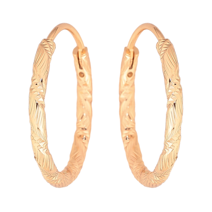 Серьги Xuping цвет Позолота 18K кольца (конго) "Декоративный узор" ø 2см фото №2 Серьги Xuping цвет Позолота 18K кольца (конго) "Декоративный узор" ø 2см фото №2