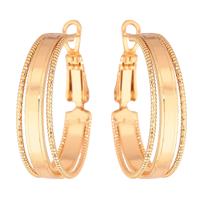 Сережки Xuping колір Позолота 18K кільця (конго) "Декоративний візерунок" ø 2.5см фото №8 Сережки Xuping колір Позолота 18K кільця (конго) "Декоративний візерунок" ø 2.5см фото №8