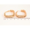 Серьги Xuping цвет Позолота 18K итальянский замок "Декоративный узор, 3х3см" на одну сторону фото №2