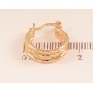 Серьги Xuping цвет Позолота 18K кольца (конго) "Тройные с узором" ø 1.5см фото №2