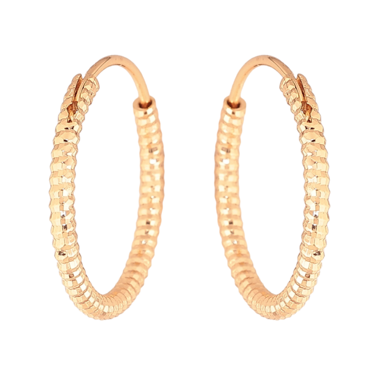 Серьги Xuping цвет Позолота 18K кольца (конго) "Декоративный узор" ø 2см фото №25