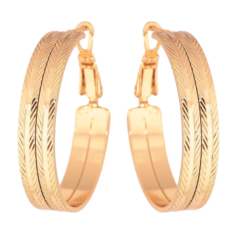 Сережки Xuping колір Позолота 18K кільця (конго) "Декоративний візерунок" ø 3см фото №8 Сережки Xuping колір Позолота 18K кільця (конго) "Декоративний візерунок" ø 3см фото №8