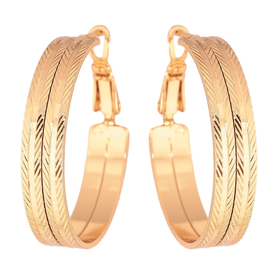 Серьги Xuping цвет Позолота 18K кольца (конго) "Декоративный узор" ø 3см фото №1 Серьги Xuping цвет Позолота 18K кольца (конго) "Декоративный узор" ø 3см фото №1