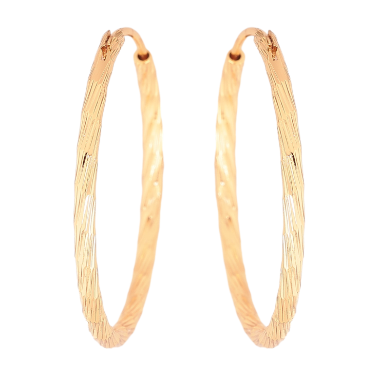 Серьги Xuping цвет Позолота 18K кольца (конго) "Декоративный узор" ø 3см фото №4 Серьги Xuping цвет Позолота 18K кольца (конго) "Декоративный узор" ø 3см фото №4