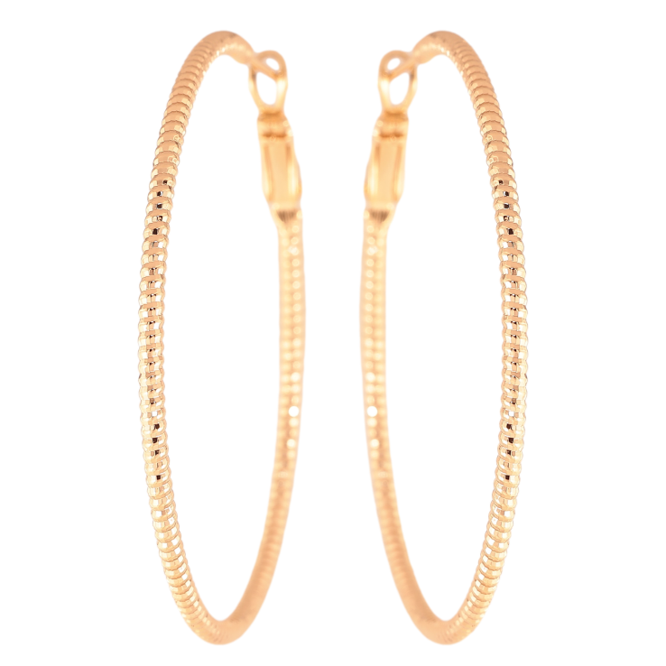 Серьги Xuping цвет Позолота 18K кольца (конго) "Декоративный узор" ø 5см фото №16