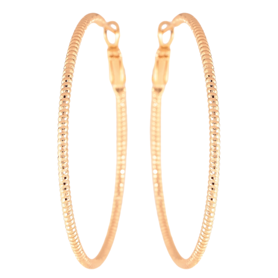 Сережки Xuping колір Позолота 18K кільця (конго) "Декоративний візерунок" ø 5см фото №1 Сережки Xuping колір Позолота 18K кільця (конго) "Декоративний візерунок" ø 5см фото №1
