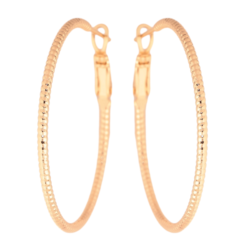 Сережки Xuping колір Позолота 18K кільця (конго) "Декоративний візерунок" ø 4см фото №1 Сережки Xuping колір Позолота 18K кільця (конго) "Декоративний візерунок" ø 4см фото №1