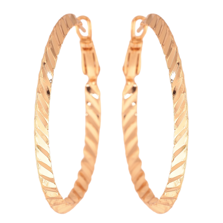 Сережки Xuping колір Позолота 18K кільця (конго) "Декоративний візерунок" ø 4см фото №14 Сережки Xuping колір Позолота 18K кільця (конго) "Декоративний візерунок" ø 4см фото №14