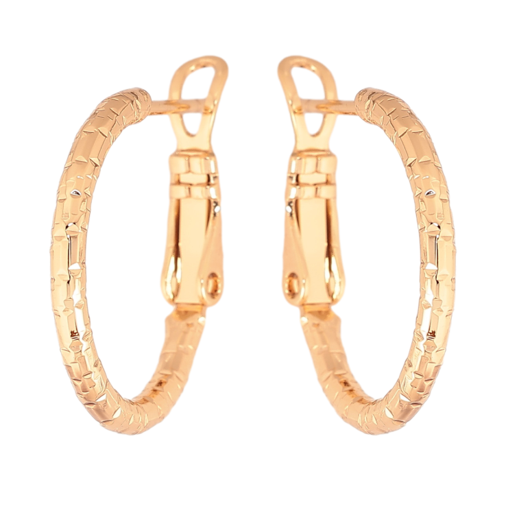 Серьги Xuping цвет Позолота 18K кольца (конго) "Декоративный узор" ø 2см фото №9