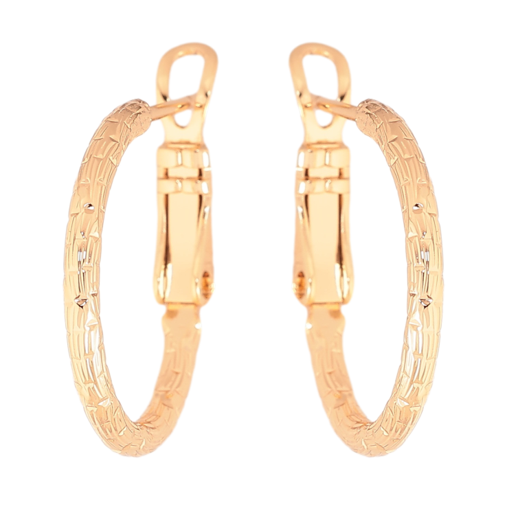 Серьги Xuping цвет Позолота 18K кольца (конго) "Декоративный узор" ø 2см фото №16