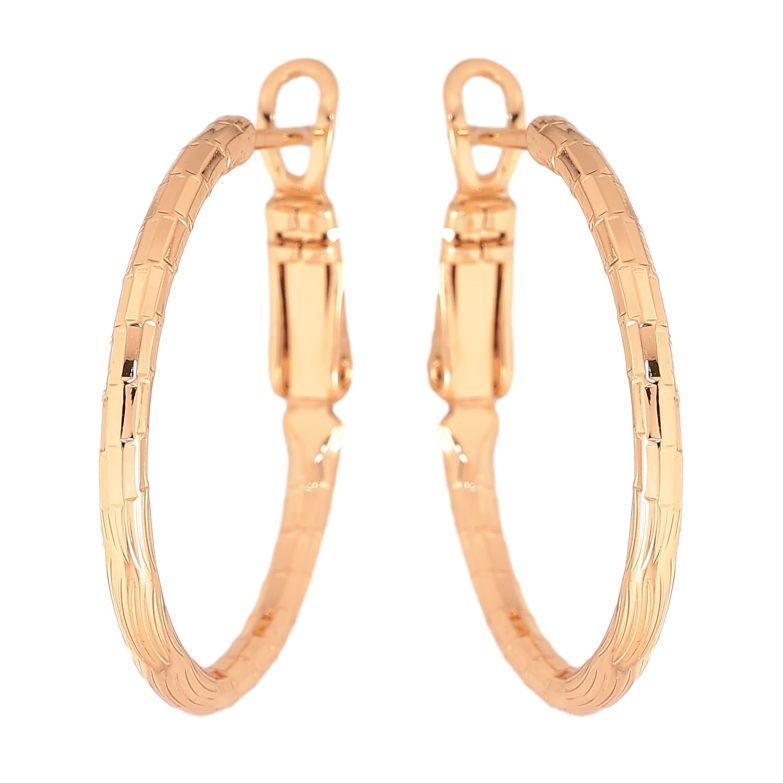 Сережки Xuping колір Позолота 18K кільця (конго) "Декоративний візерунок" ø 2.5см фото №8 Сережки Xuping колір Позолота 18K кільця (конго) "Декоративний візерунок" ø 2.5см фото №8