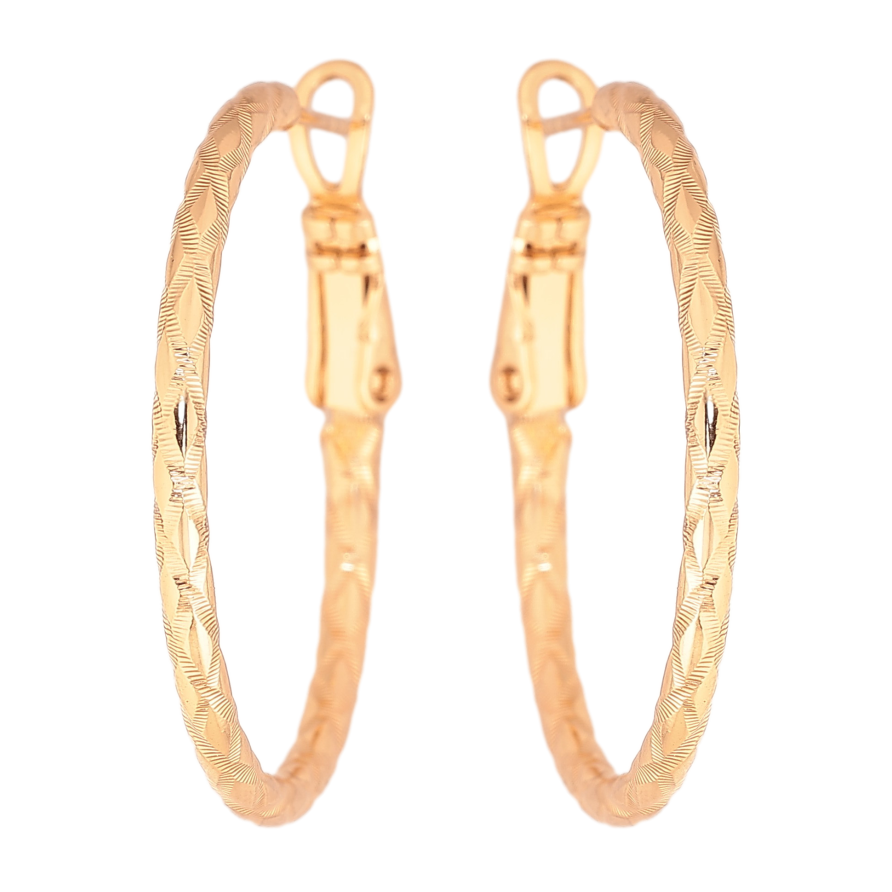 Серьги Xuping цвет Позолота 18K кольца (конго) "Декоративный узор" ø 3см фото №1 Серьги Xuping цвет Позолота 18K кольца (конго) "Декоративный узор" ø 3см фото №1