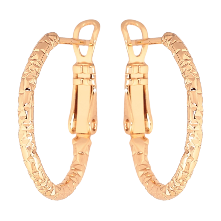 Серьги Xuping цвет Позолота 18K кольца (конго) "Декоративный узор" ø 2см фото №21