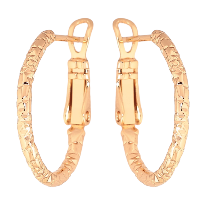 Сережки Xuping колір Позолота 18K кільця (конго) "Декоративний візерунок" ø 2см фото №7 Сережки Xuping колір Позолота 18K кільця (конго) "Декоративний візерунок" ø 2см фото №7