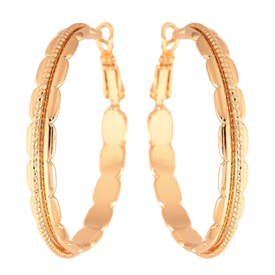Серьги Xuping цвет Позолота 18K кольца (конго) "Декоративный узор" ø 4см фото №1 Серьги Xuping цвет Позолота 18K кольца (конго) "Декоративный узор" ø 4см фото №1
