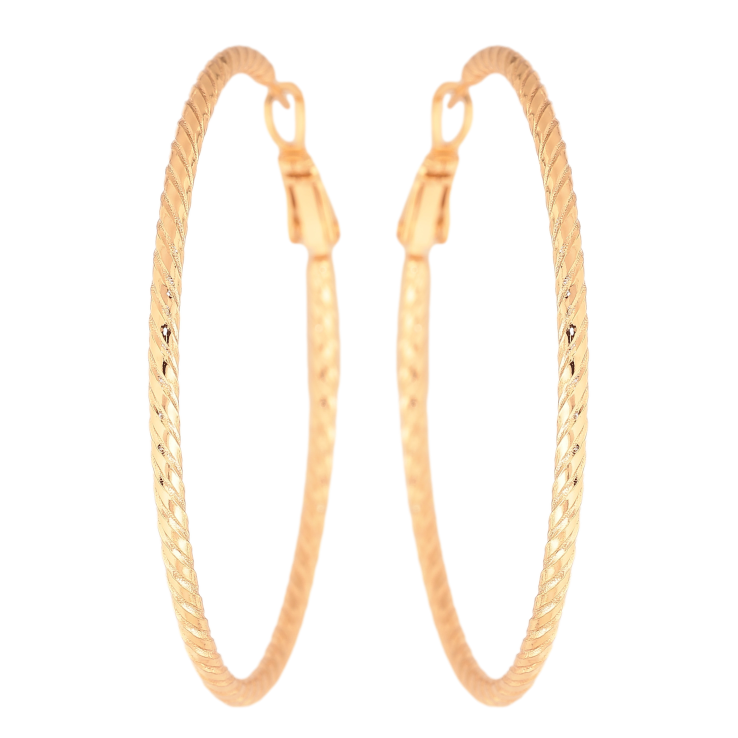 Серьги Xuping цвет Позолота 18K кольца (конго) "Декоративный узор" ø 5см фото №12