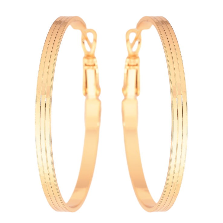 Серьги Xuping цвет Позолота 18K кольца (конго) "Декоративный узор" ø 4см фото №6