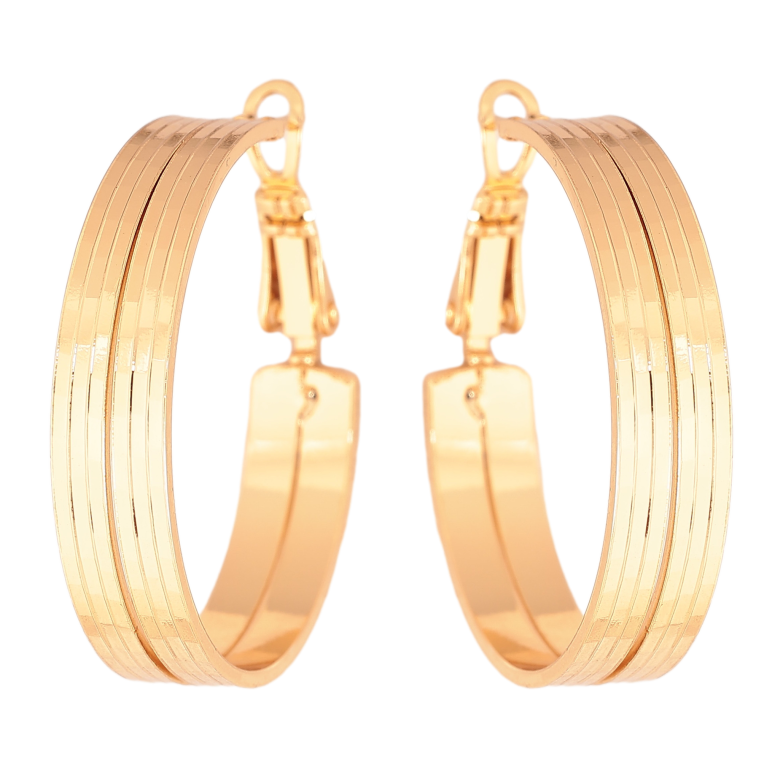 Сережки Xuping колір Позолота 18K кільця (конго) "Декоративний візерунок" ø 3см фото №3 Сережки Xuping колір Позолота 18K кільця (конго) "Декоративний візерунок" ø 3см фото №3
