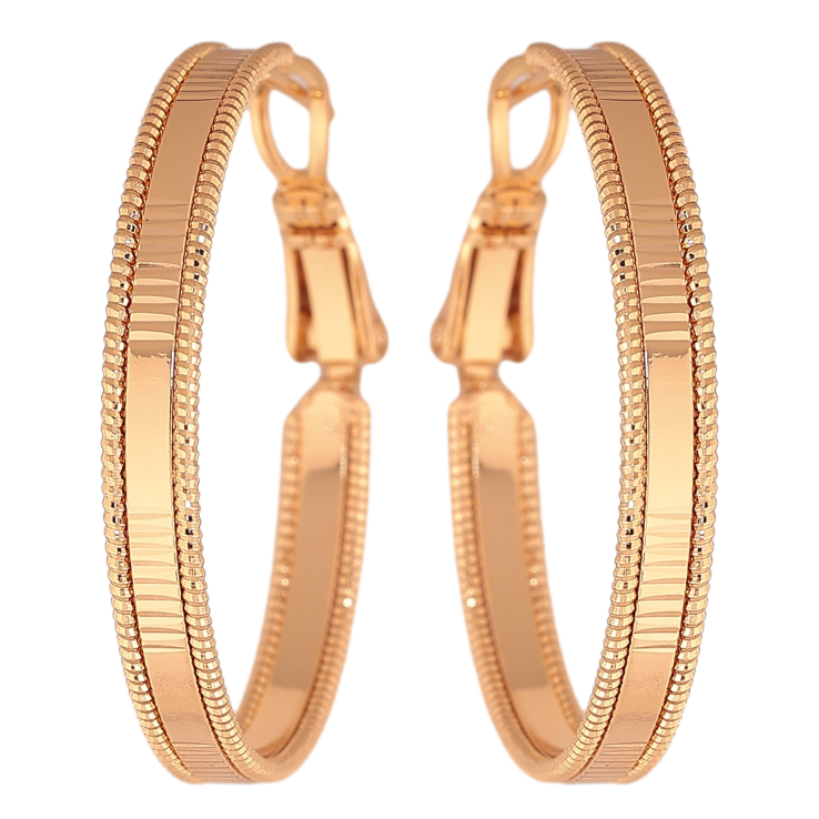 Серьги Xuping цвет Позолота 18K кольца (конго) "Декоративный узор" ø 3см фото №8
