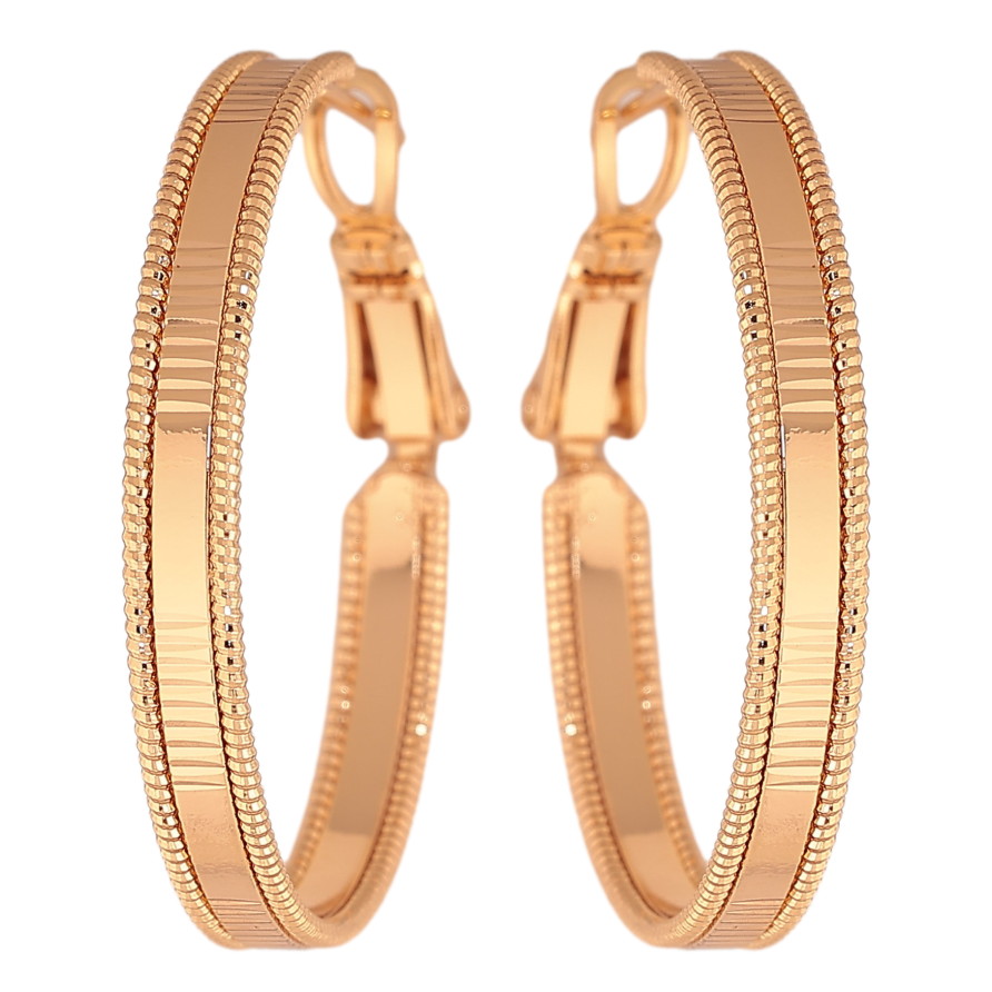 Серьги Xuping цвет Позолота 18K кольца (конго) "Декоративный узор" ø 3см фото №1 Серьги Xuping цвет Позолота 18K кольца (конго) "Декоративный узор" ø 3см фото №1