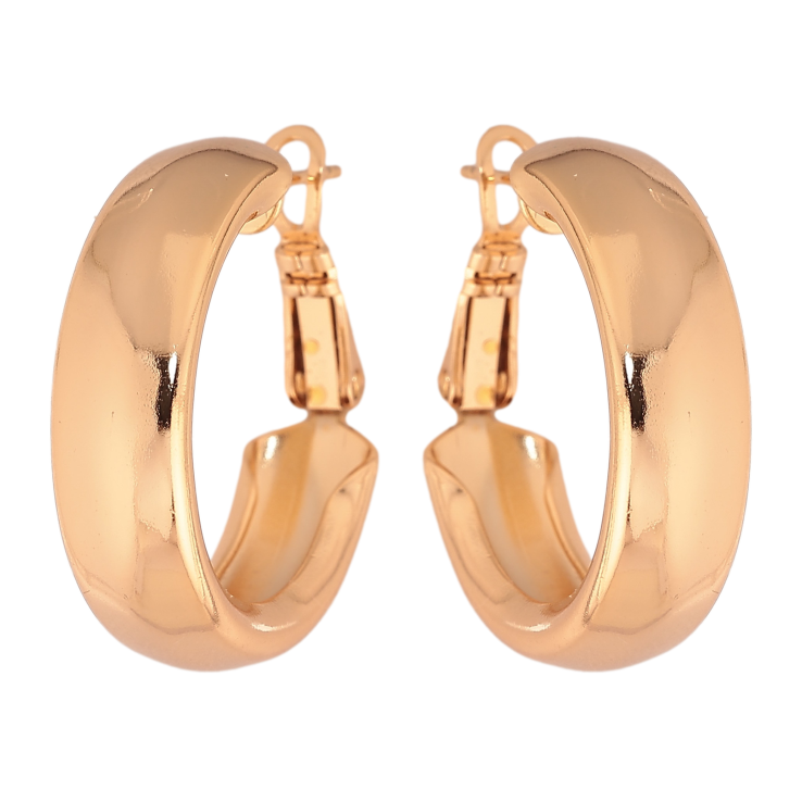 Серьги Xuping цвет Позолота 18K кольца (конго) "Широкие кольца" ø 2.5см фото №6