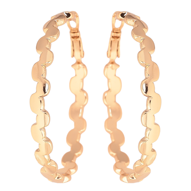 Серьги Xuping цвет Позолота 18K кольца (конго) "Декоративный узор" ø 4.5см фото №17
