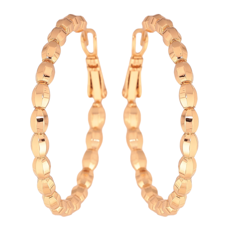 Серьги Xuping цвет Позолота 18K кольца (конго) "Декоративный узор" ø 4см фото №12