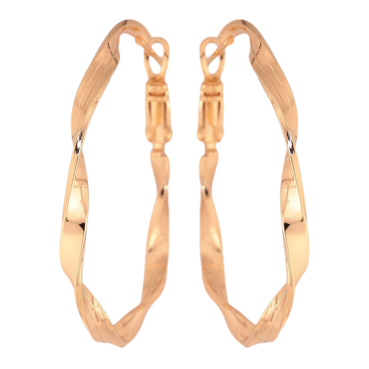Серьги Xuping цвет Позолота 18K кольца (конго) "Декоративный узор" ø 4см фото №8
