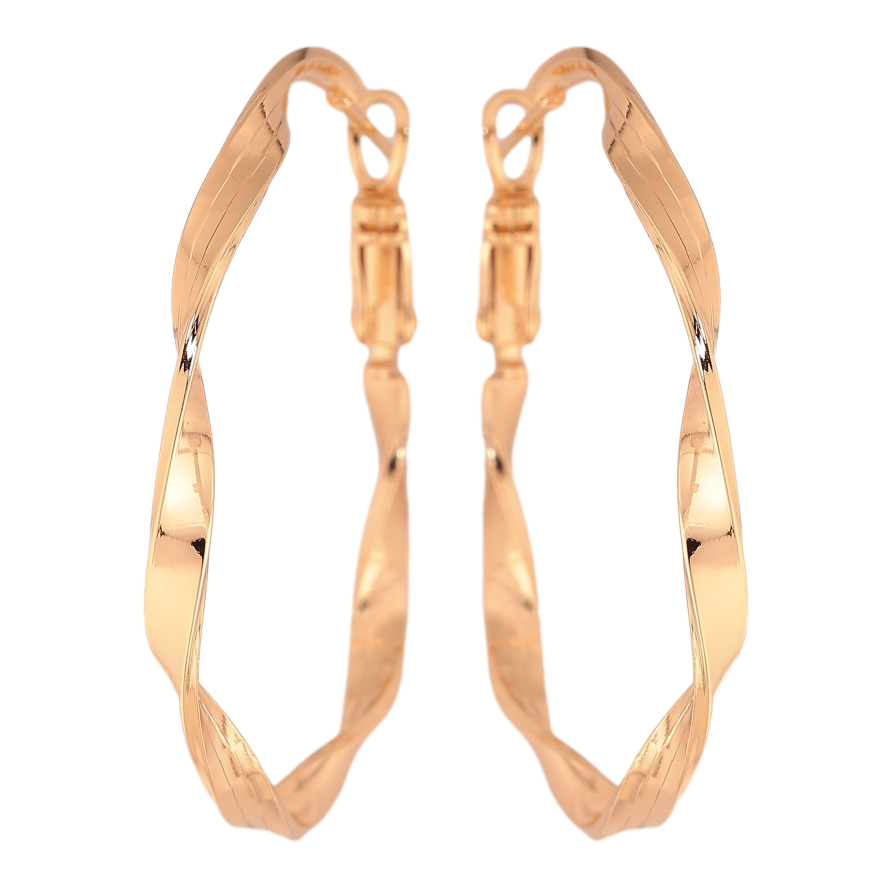 Серьги Xuping цвет Позолота 18K кольца (конго) "Декоративный узор" ø 4см фото №1