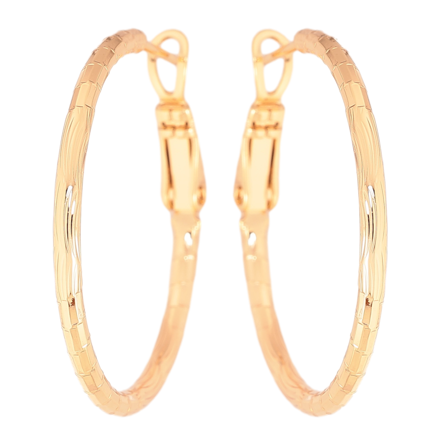 Серьги Xuping цвет Позолота 18K кольца (конго) "Декоративный узор" ø 3см фото №1 Серьги Xuping цвет Позолота 18K кольца (конго) "Декоративный узор" ø 3см фото №1