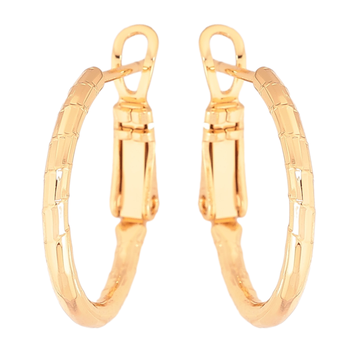 Серьги Xuping цвет Позолота 18K кольца (конго) "Декоративный узор" ø 2см фото №17